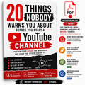 Book cover with text about starting a YouTube channel, featuring YouTube logo and download icon.