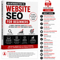 Book cover of 'An Introduction to Website SEO for Beginners' with text and graphics on a white background.