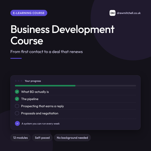 Business Development Course: product cover by Drew Mitchell
