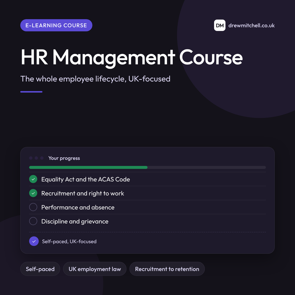 HR Management Course: product cover by Drew Mitchell