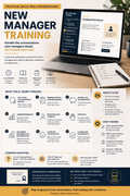 new manager training promo image with a laptop and course contents